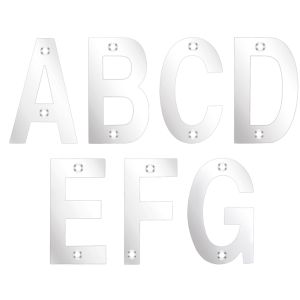 ZSN Letters 75mm (A-G), Polished Stainless Steel