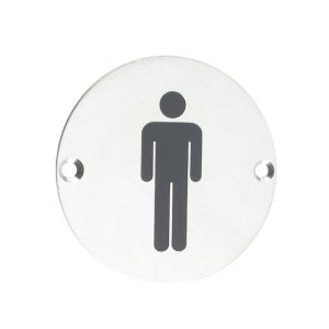 ZSS Door Sign – Male Sex Symbol, Polished Stainless Steel