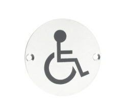 ZSS Door Sign - Disabled Facilities Symbol, Polished Stainless Steel
