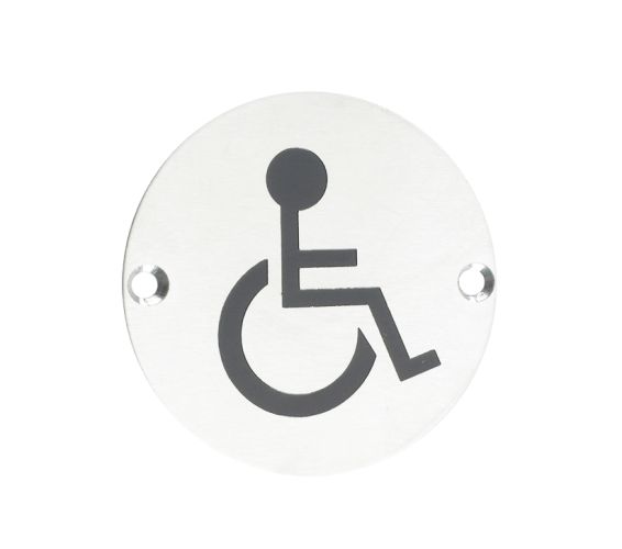 ZSS Door Sign – Disabled Facilities Symbol, Polished Stainless Steel