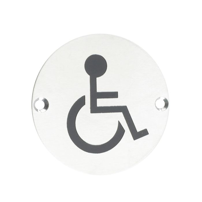 ZSS Door Sign – Disabled Facilities Symbol, Polished Stainless Steel