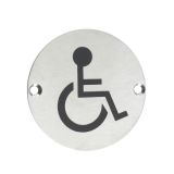 ZSS Door Sign - Disabled Facilities Symbol, Satin Stainless Steel
