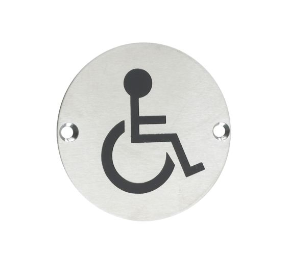 ZSS Door Sign – Disabled Facilities Symbol, Satin Stainless Steel