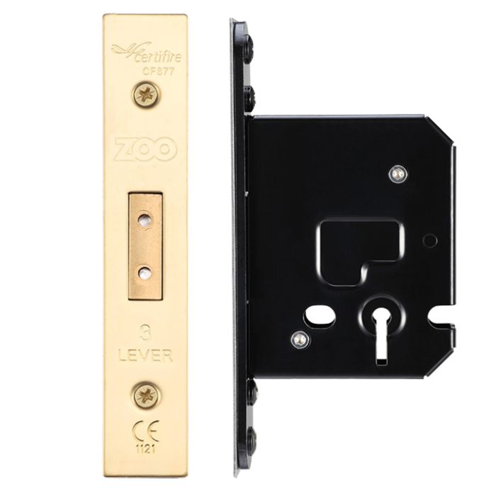 3 Lever Dead Lock (67.5mm OR 79.5mm), PVD Stainless Brass
