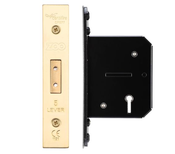 5 Lever Dead Lock (67.5mm OR 79.5mm), PVD Stainless Brass