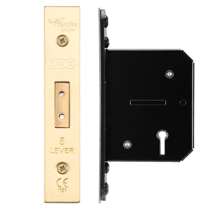 5 Lever Dead Lock (67.5mm OR 79.5mm), PVD Stainless Brass