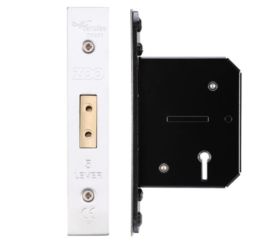 5 Lever Dead Lock (67.5mm OR 79.5mm), Satin Stainless Steel