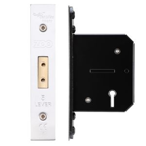 5 Lever Dead Lock (67.5mm OR 79.5mm), Satin Stainless Steel