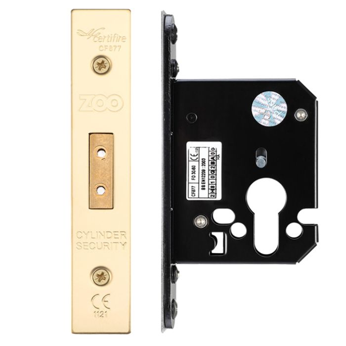 Euro Dead Lock (67.5mm OR 79.5mm), PVD Stainless Brass