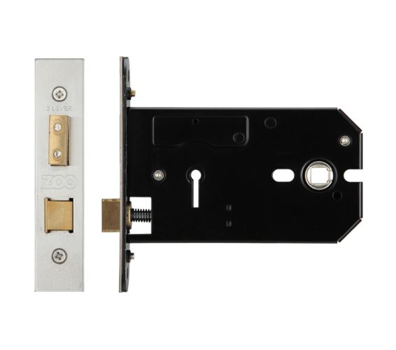 3 Lever Horizontal Lock (127mm OR 152mm), Satin Stainless Steel
