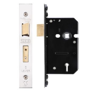5 Lever Sash Lock (64mm OR 76mm), Satin Stainless Steel