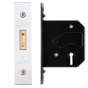 3 Lever UK Replacement Dead Lock (65.5mm OR 78mm), Satin Stainless Steel