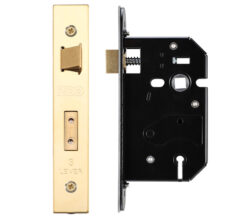 3 Lever UK Replacement Sash Lock (65.5mm OR 78mm), PVD Stainless Brass