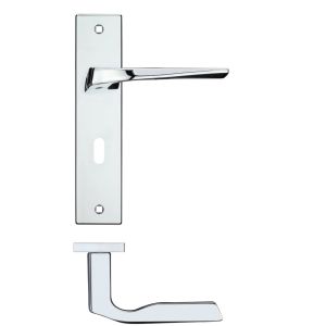 Lyra Door Handles On Backplate, Polished Chrome (sold in pairs)