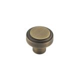 Frelan Hardware Hoxton Cropley Stepped Cupboard Door Knob (30mm), Antique Brass - HOX1030AB