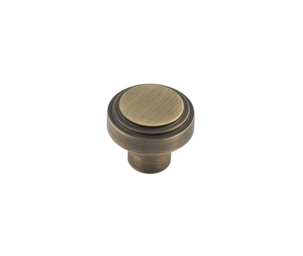 Frelan Hardware Hoxton Cropley Stepped Cupboard Door Knob (30mm), Antique Brass – HOX1030AB