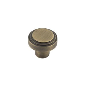 Frelan Hardware Hoxton Cropley Stepped Cupboard Door Knob (30mm), Antique Brass – HOX1030AB