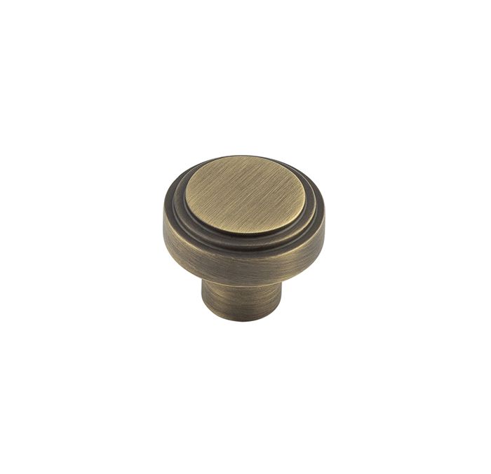 Frelan Hardware Hoxton Cropley Stepped Cupboard Door Knob (30mm), Antique Brass – HOX1030AB