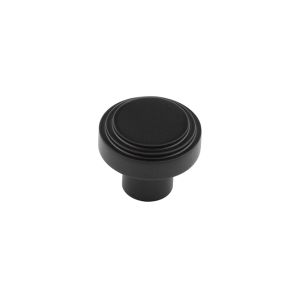 Frelan Hardware Hoxton Cropley Stepped Cupboard Door Knob (30mm), Matt Black – HOX1030MB