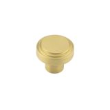 Frelan Hardware Hoxton Cropley Stepped Cupboard Door Knob (30mm), Satin Brass - HOX1030SB