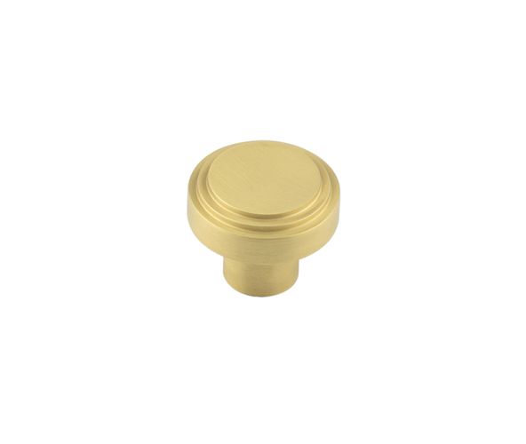 Frelan Hardware Hoxton Cropley Stepped Cupboard Door Knob (30mm), Satin Brass – HOX1030SB