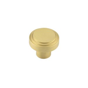 Frelan Hardware Hoxton Cropley Stepped Cupboard Door Knob (30mm), Satin Brass – HOX1030SB