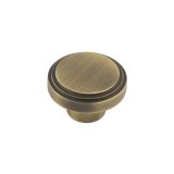 Frelan Hardware Hoxton Cropley Stepped Cupboard Door Knob (40mm), Antique Brass - HOX1040AB