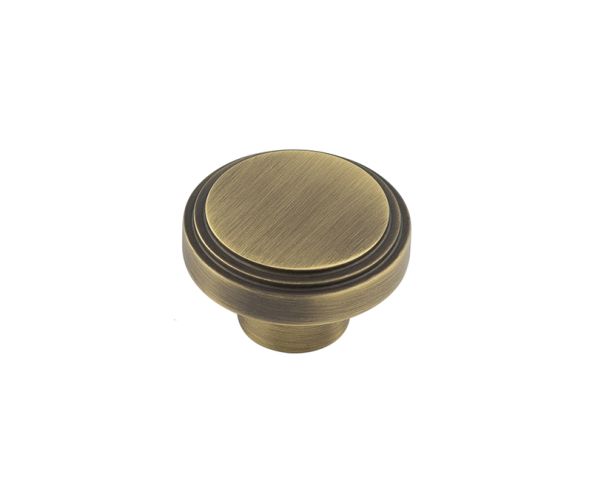 Frelan Hardware Hoxton Cropley Stepped Cupboard Door Knob (40mm), Antique Brass – HOX1040AB