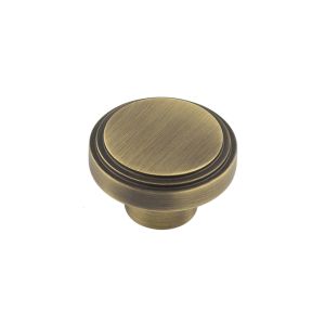 Frelan Hardware Hoxton Cropley Stepped Cupboard Door Knob (40mm), Antique Brass – HOX1040AB
