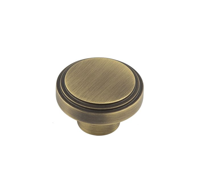 Frelan Hardware Hoxton Cropley Stepped Cupboard Door Knob (40mm), Antique Brass – HOX1040AB