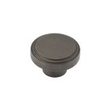 Frelan Hardware Hoxton Cropley Stepped Cupboard Door Knob (40mm), Dark Bronze - HOX10400DB