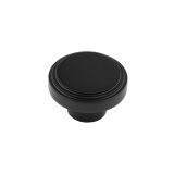 Frelan Hardware Hoxton Cropley Stepped Cupboard Door Knob (40mm), Matt Black - HOX1040MB