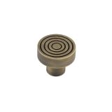 Frelan Hardware Hoxton Murray Reeded Cupboard Door Knob (30mm), Antique Brass - HOX1130AB