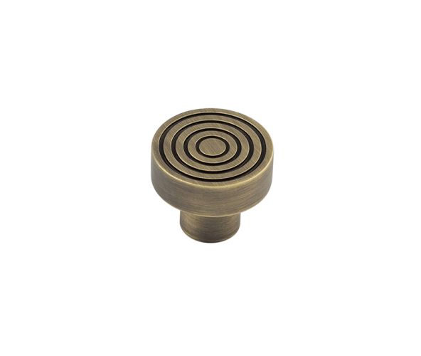 Frelan Hardware Hoxton Murray Reeded Cupboard Door Knob (30mm), Antique Brass – HOX1130AB