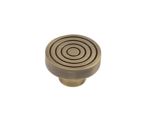 Frelan Hardware Hoxton Murray Reeded Cupboard Door Knob (40mm), Antique Brass – HOX1140AB