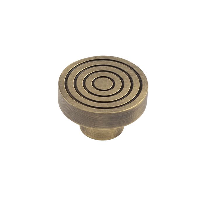 Frelan Hardware Hoxton Murray Reeded Cupboard Door Knob (40mm), Antique Brass – HOX1140AB