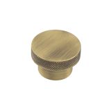 Frelan Hardware Hoxton Wenlock Diamond Knurled Cupboard Door Knob (40mm), Antique Brass - HOX140AB