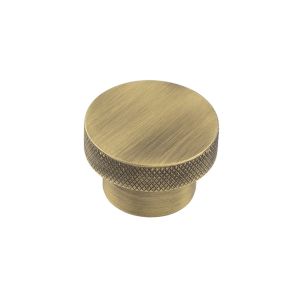 Frelan Hardware Hoxton Wenlock Diamond Knurled Cupboard Door Knob (40mm), Antique Brass – HOX140AB