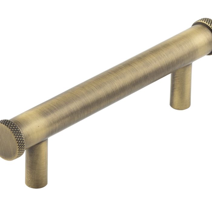 Frelan Hardware Hoxton Wenlock Diamond Knurled End Cap Cabinet Pull Handle (96mm), Antique Brass – HOX150AB
