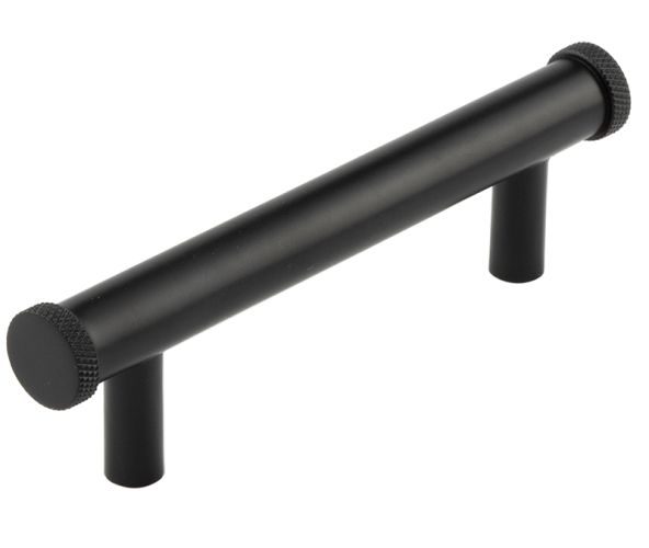 Frelan Hardware Hoxton Wenlock Diamond Knurled End Cap Cabinet Pull Handle (96mm), Matt Black – HOX150MB