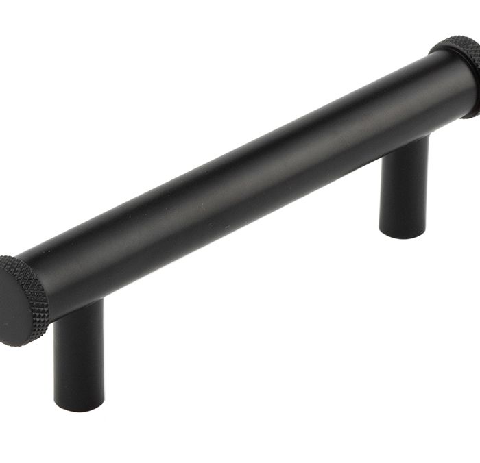 Frelan Hardware Hoxton Wenlock Diamond Knurled End Cap Cabinet Pull Handle (96mm), Matt Black – HOX150MB