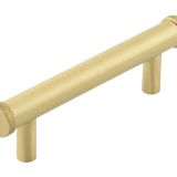 Frelan Hardware Hoxton Wenlock Diamond Knurled End Cap Cabinet Pull Handle (96mm), Satin Brass - HOX150SB
