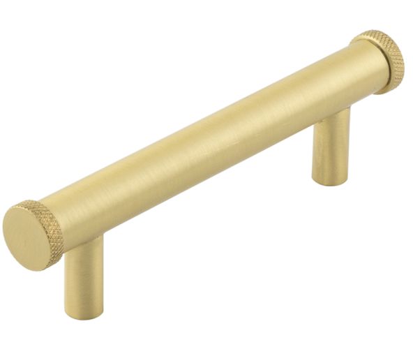 Frelan Hardware Hoxton Wenlock Diamond Knurled End Cap Cabinet Pull Handle (96mm), Satin Brass – HOX150SB
