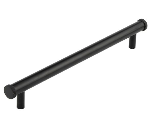 Frelan Hardware Hoxton Wenlock Diamond Knurled End Cap Cabinet Pull Handle (224mm), Matt Black – HOX160MB