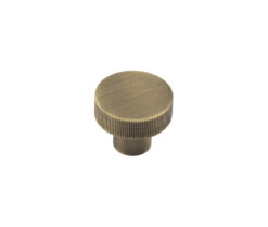 Frelan Hardware Hoxton Thaxted Line Knurled Cupboard Door Knob (30mm), Antique Brass - HOX230AB