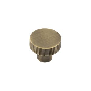 Frelan Hardware Hoxton Thaxted Line Knurled Cupboard Door Knob (30mm), Antique Brass – HOX230AB