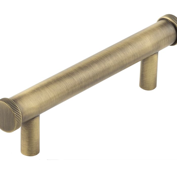 Frelan Hardware Hoxton Thaxted Line Knurled End Cap Cabinet Pull Handle (96mmc/c), Antique Brass – HOX250AB