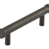 Frelan Hardware Hoxton Thaxted Line Knurled End Cap Cabinet Pull Handle (96mmc/c), Dark Bronze - HOX250DB
