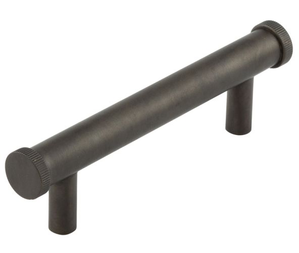 Frelan Hardware Hoxton Thaxted Line Knurled End Cap Cabinet Pull Handle (96mmc/c), Dark Bronze – HOX250DB