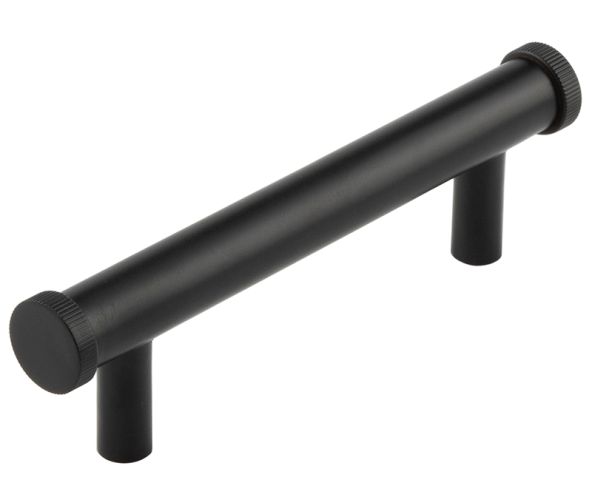 Frelan Hardware Hoxton Thaxted Line Knurled End Cap Cabinet Pull Handle (96mmc/c), Matt Black – HOX250MB